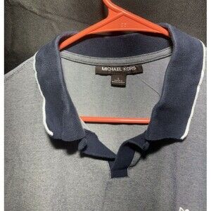 Michael Kors Navy Contrast Polo Shirt Athletic Casual Golf  Men's Large L